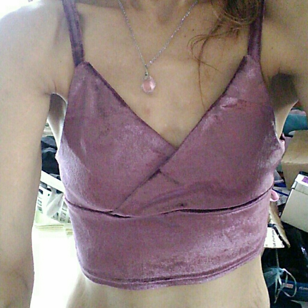 🆕Velvet Bralette Style Crop Top Purple-READ ON!